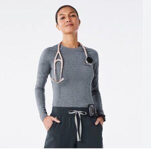 Figs Black and White Striped Underscrub Shirt